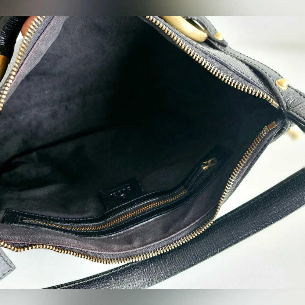 Gucci Horsebit Black Leather Shoulder Bag - Picture 10 of 11